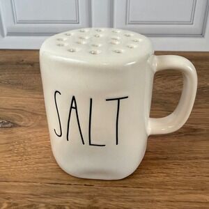 Rae Dunn White Ceramic Salt Shaker ONLY Artisan Collection Magenta